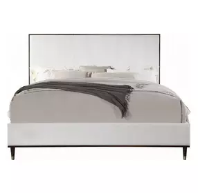 Carena White and Brown Upholstered Panel Bedroom Set
