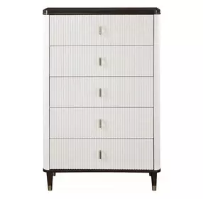 Carena White and Walnut 5 Drawer Chest