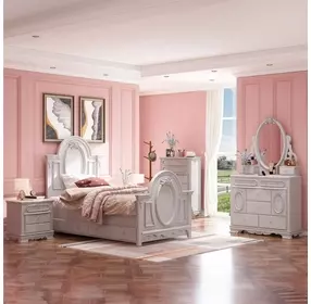 Flora Gray Oval Dresser Mirror with Jewelry Storage