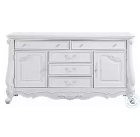 Latisha White 5 Drawer Dresser with Door