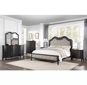 Chelmsford Antique Black Arched Dresser Mirror