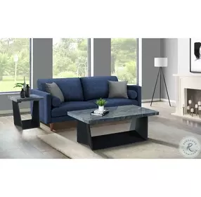 Tobias Gray Marble And Dark Espresso Coffee Table