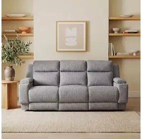 Belmont Charcoal 91" Zero Gravity Triple Power Reclining Sofa with Drop Down Table and USB Charging