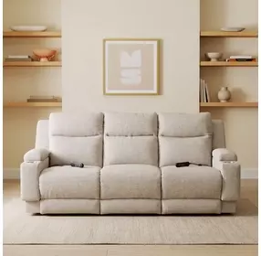 Belmont Linen 91" Zero Gravity Triple Power Reclining Sofa with Drop Down Table and USB Charging