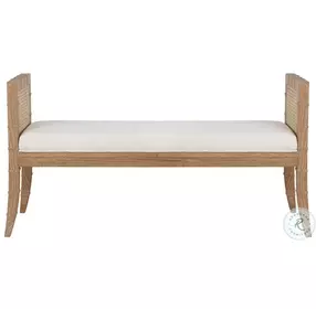 Benedict Cerused Oak Square Edge Bamboo Detail Bench