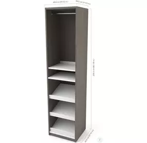 Cielo By Bark Gray and White 195" Shoe Closet Storage Unit