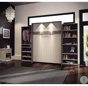 Cielo By Classic Bark Gray and White 124" Queen Wall Bed Kit