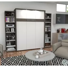 Cielo By Classic Bark Gray and White 104" Queen Wall Bed Kit