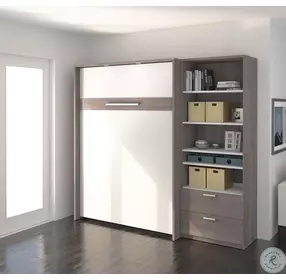 Cielo By Premium Bark Gray and White 89" Full Wall Bed Kit