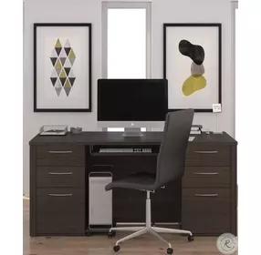 Embassy Dark Chocolate 66" Executive Desk Kit