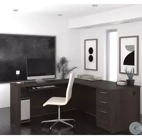 Embassy Dark Chocolate 71" L-Shaped Desk