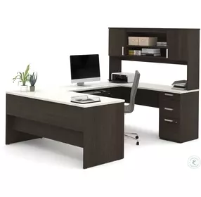 Ridgeley Dark Chocolate and White Chocolate U Shaped Desk