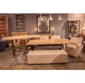 Arabella Beige Linen 58" Bench