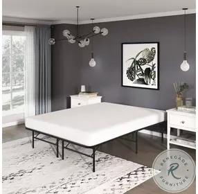 Elevated Black Foldable Full Size Platform Bed Frame