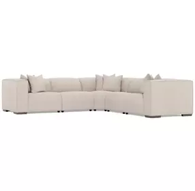 Bliss Cream 5 Piece Modular Power Reclining Sectional with Pillows