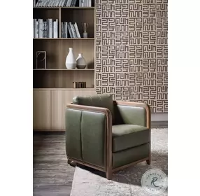 Brindle Hollow Verona Forest Leather Accent Chair