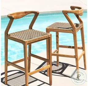 Rose Natural And Taupe Bar Stool