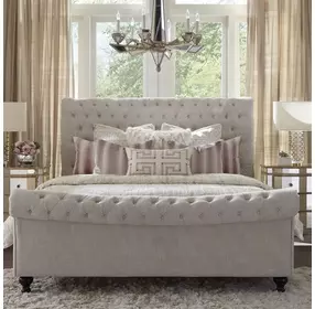 Jackie Crepe King Upholstered Sleigh Bed