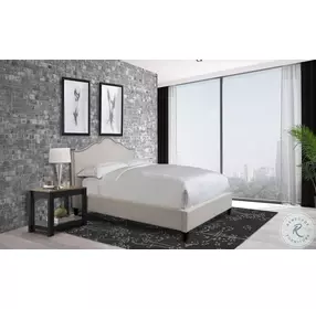 Taylor Flour Natural Performance Fabric California King Upholstered Panel Bed