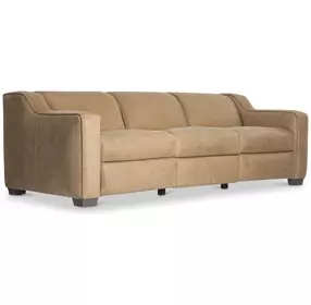 Flynn Brown Leather 94" Power Motion Sofa