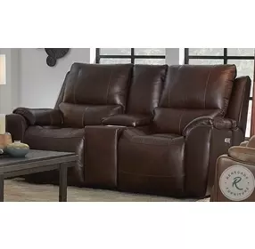 Westchester Palermo Chocolate Power Headrest Double Reclining Console Loveseat