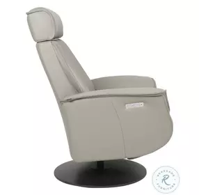 Bo Cement Leather Large Power Recliner with Adjustable Headrest