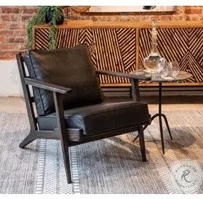 Robert Sleek Black Robert Leather Arm Chair