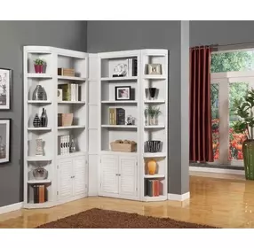 Boca Cottage White 5 Piece L Shape Corner Bookcase Set