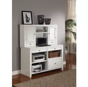Boca Cottage White 48" Credenza with Hutch