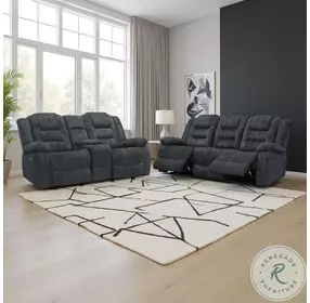 Emberton Misty Storm Performance Fabric Reclining Console Loveseat