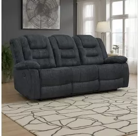 Bolton Misty Storm Performance Fabric Dual Reclining Living Room Set