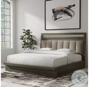 Sleek Minimal Moonstone Performance Fabric King Platform Bed
