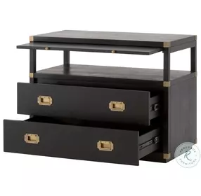 Bradley Brushed Black 2 Drawer Nightstand