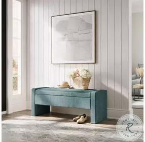 Braun Blue Upholstered Storage Bench
