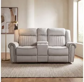 Brennen Mist Double 76" Power Reclining Loveseat with Center Console