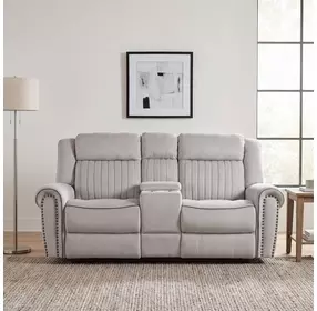Brennen Mist Double 76" Reclining Loveseat with Center Console