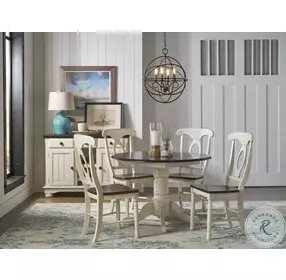 British Isles Chalk Cocoa Bean Napoleon Side Chair Set of 2