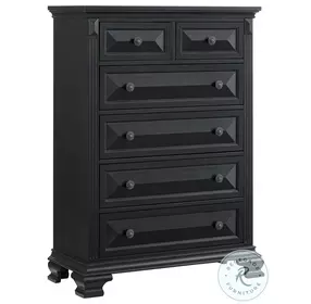 Sumner Distressed Black 6 Drawer Chest