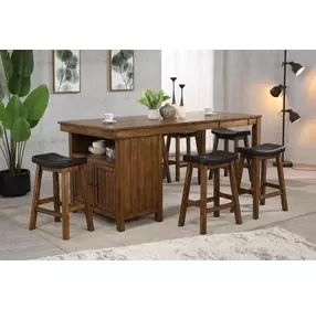 Brigantine Distressed Walnut Upholstered Counter Height Stool