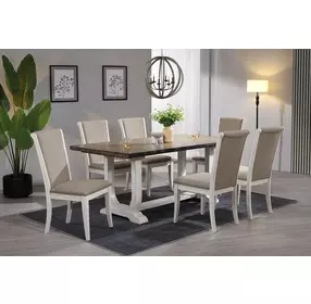 Briton Lake Rustic and White Wash 72" Rectangular Dining Table
