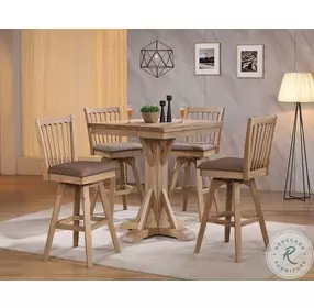 Brownstone Warm Brown Splat Back Swivel Bar Stool