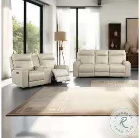 Bryluxe Taupe Leather Power Glider Recliner