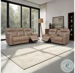 Bryluxe Tuscan Tan Glider Leather Power Recliner