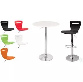 Tlelia Adjustable Height White Bar Table