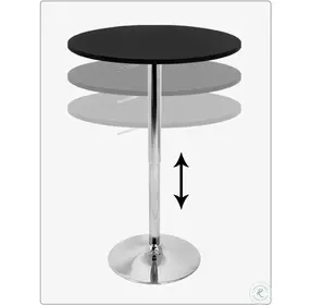 Adjustable Height Black Bar Table