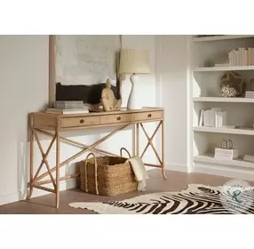 Havenwood Light Brown Pole Rattan Console