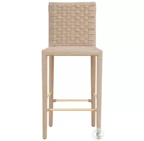 Burbank Natural Rope Basket Weave Pattern Bar Stool