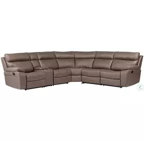 Thorne Stokes Toffee 6 Piece Performance Fabric Modular Manual Reclining Sectional