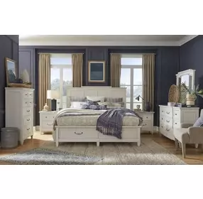Willowbrook Egg Shell White 9 Drawer Dresser with Rectangular Mirror