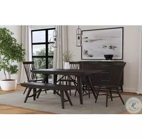 Bayside Black Extendable Trestle Dining Table